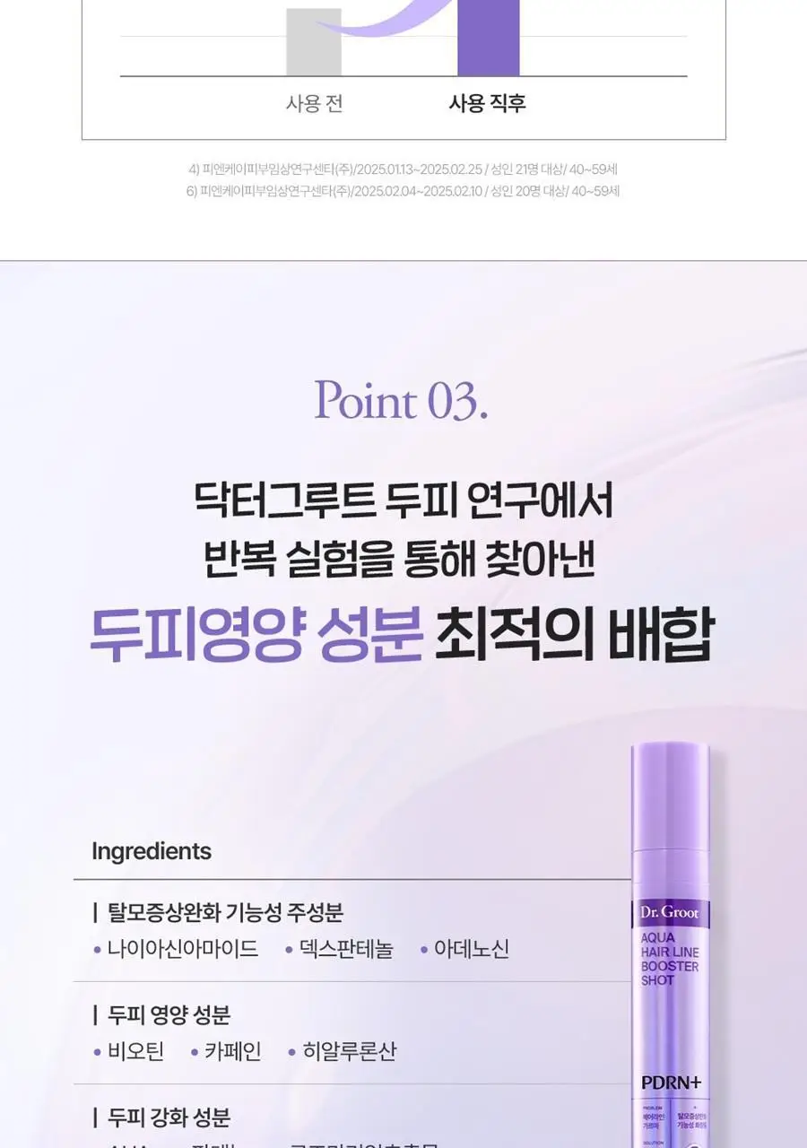 [풍성한헤어라인] 닥터그루트 아쿠아 PDRN 헤어라인 부스터샷 앰플 15ml 더블기획/단품 상세페이지 20